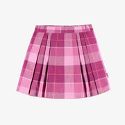 Jupe-short mauve à carreaux, enfant