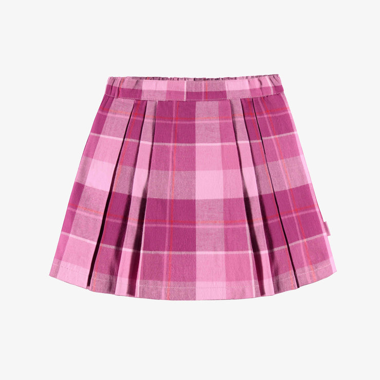 Jupe-short mauve à carreaux, enfant