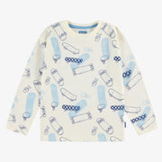 T-shirt crème avec imprimé, enfant
