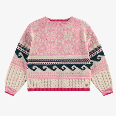 Chandail rose en tricot, enfant