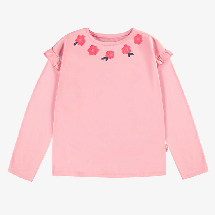 T-shirt rose à motif floral, enfant