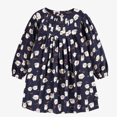 Robe bleu marine à motifs, enfant
