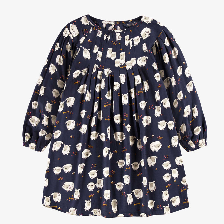 Robe bleu marine à motifs, enfant