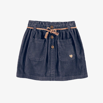 Jupe bleu marine en velours côtelé, enfant