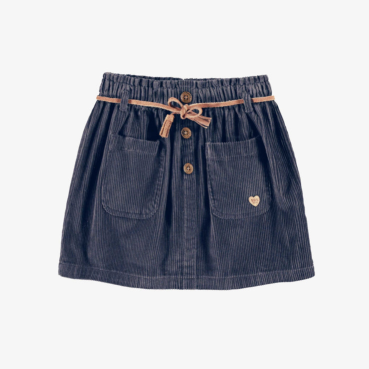 Jupe bleu marine en velours côtelé, enfant