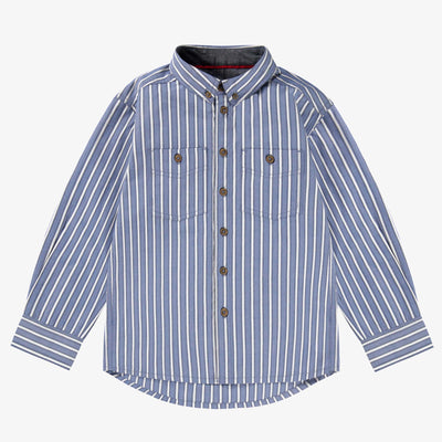 Chemise bleue à rayures, enfant