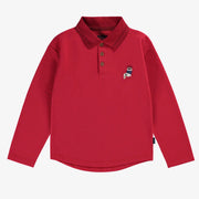 Polo rouge à manches longues, enfant