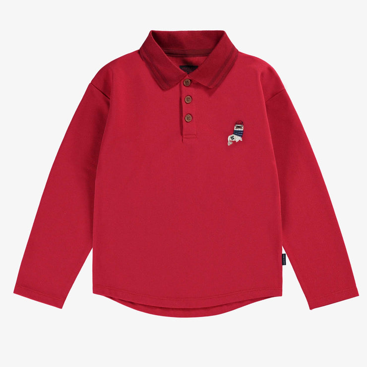 Polo rouge à manches longues, enfant