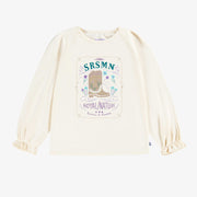 T-shirt beige avec illustration, enfant