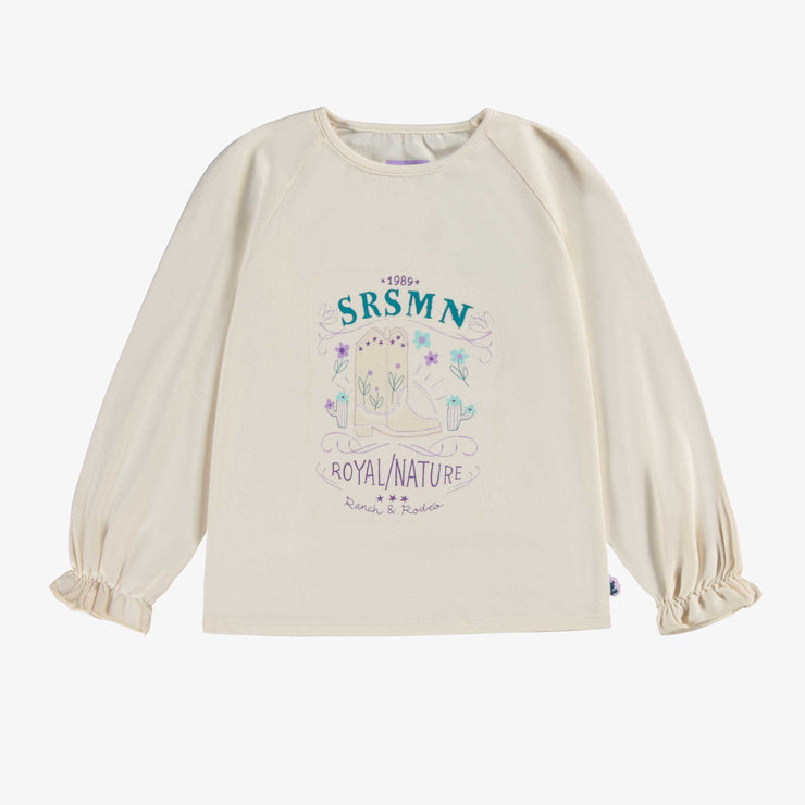 T-shirt beige avec illustration, enfant