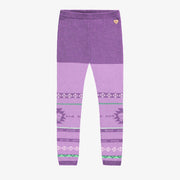 Legging mauve en tricot avec motifs, enfant