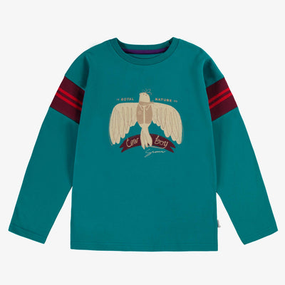 T-shirt turquoise avec illustration, enfant
