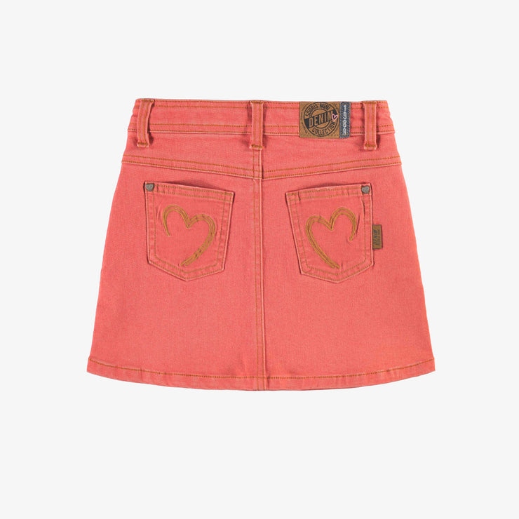 Dos de la jupe rose en denim, enfant