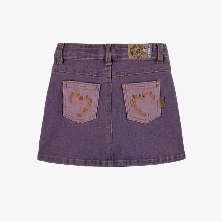 Jupe mauve en denim, enfant