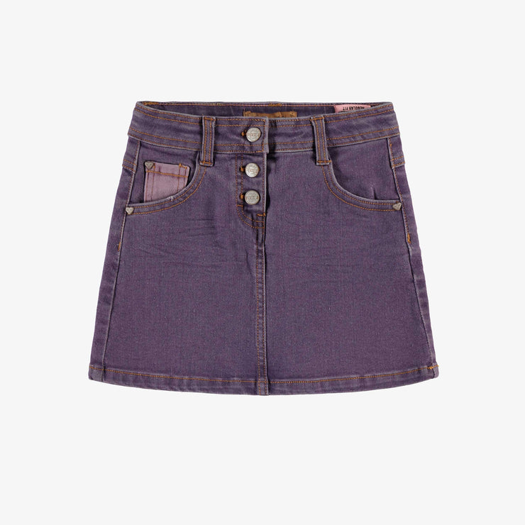 Jupe mauve en denim, enfant
