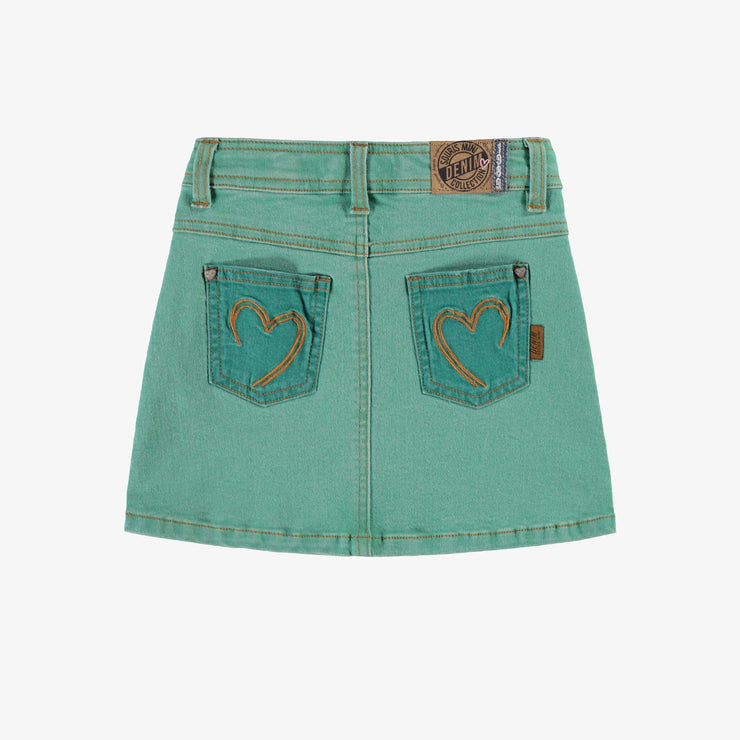Jupe turquoise en denim, enfant