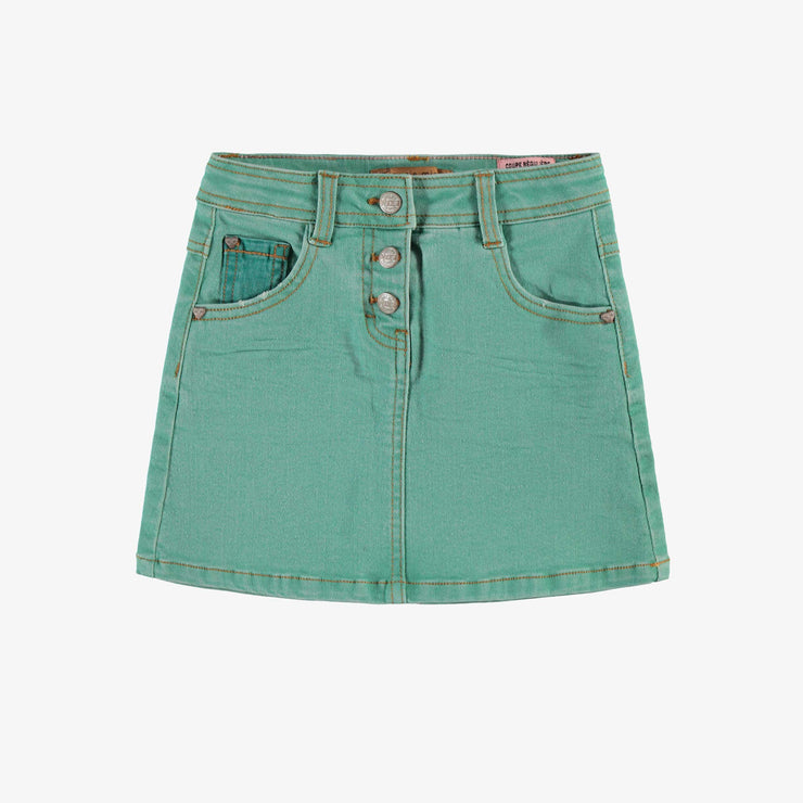 Jupe turquoise en denim, enfant