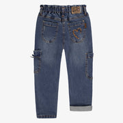 Jean bleu taille sac en papier, enfant