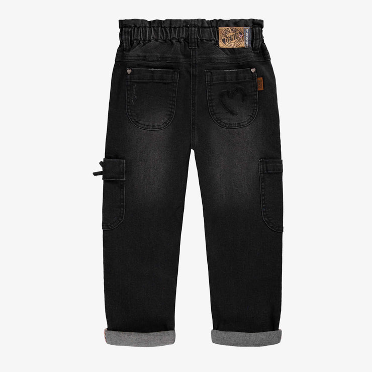 Jean noir taille sac en papier, enfant