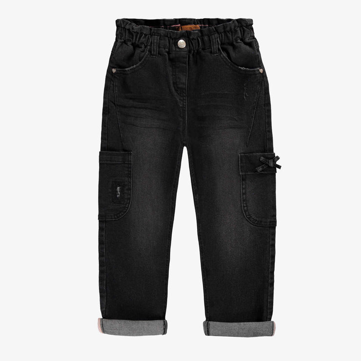 Jean noir taille sac en papier, enfant