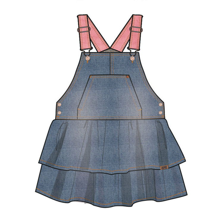 Robe chasuble bleue en denim, enfant