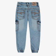 Jean bleu avec poches cargo, enfant