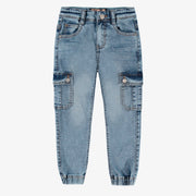 Jean bleu avec poches cargo, enfant