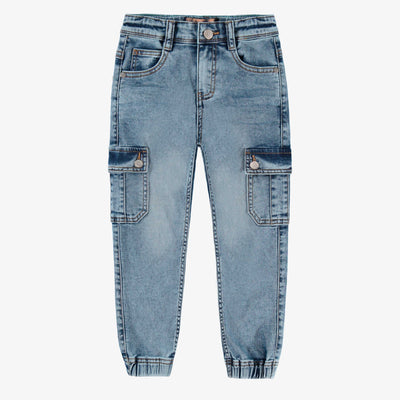 Jean bleu avec poches cargo, enfant