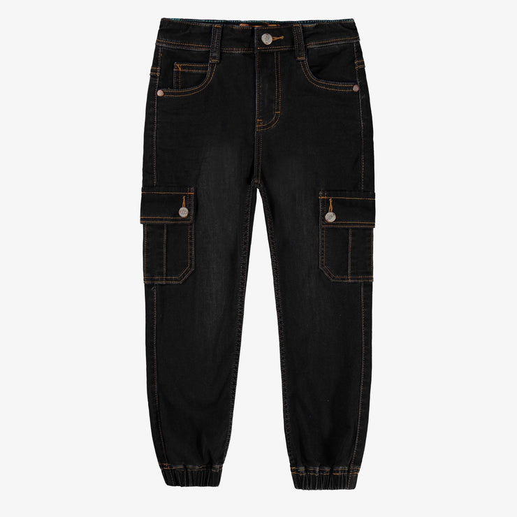 Jean noir avec poches cargo, enfant