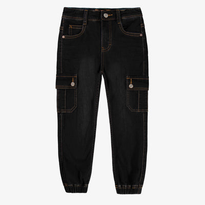 Jean noir avec poches cargo, enfant