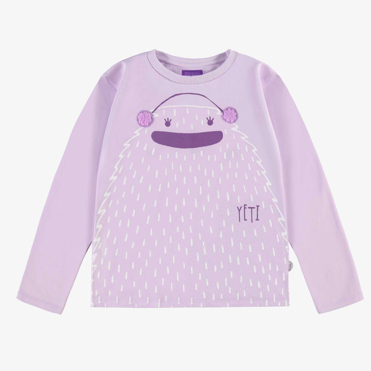 T-shirt mauve avec illustration, enfant