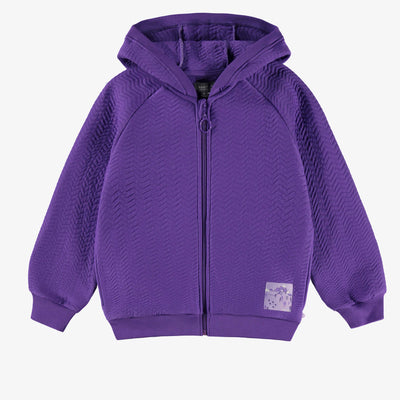 Veste mauve à capuchon, enfant