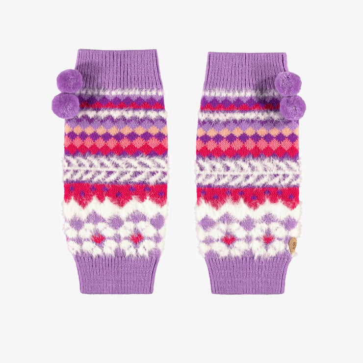 Jambières mauves en tricot avec motifs, enfant