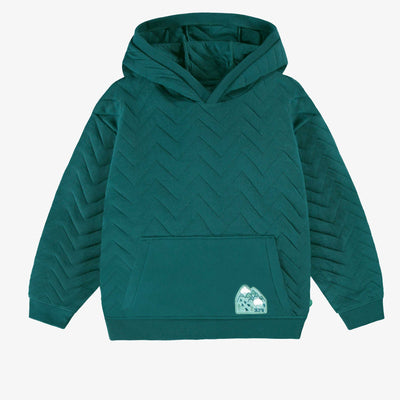 Chandail bleu sarcelle en jersey matelassé, enfant