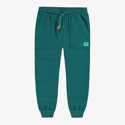 Pantalon bleu sarcelle style jogger, enfant