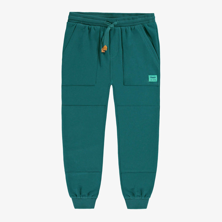 Pantalon bleu sarcelle style jogger, enfant