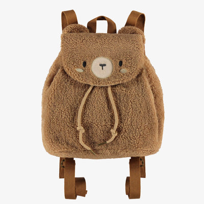 Sac à dos ourson en sherpa brun, enfant