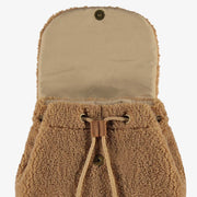 Intérieur du sac à dos ourson en sherpa brun, enfant