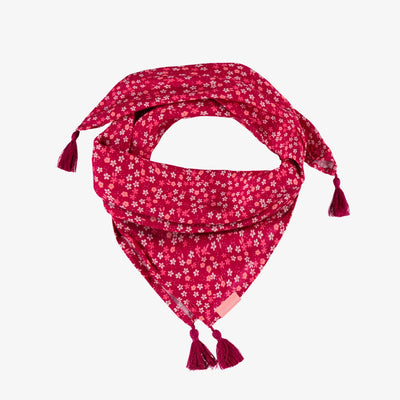 Foulard rose framboise à motif floral, enfant