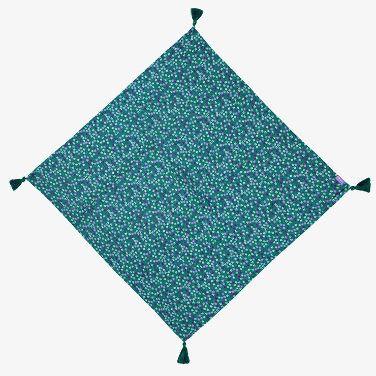  Foulard turquoise à motif floral, enfant