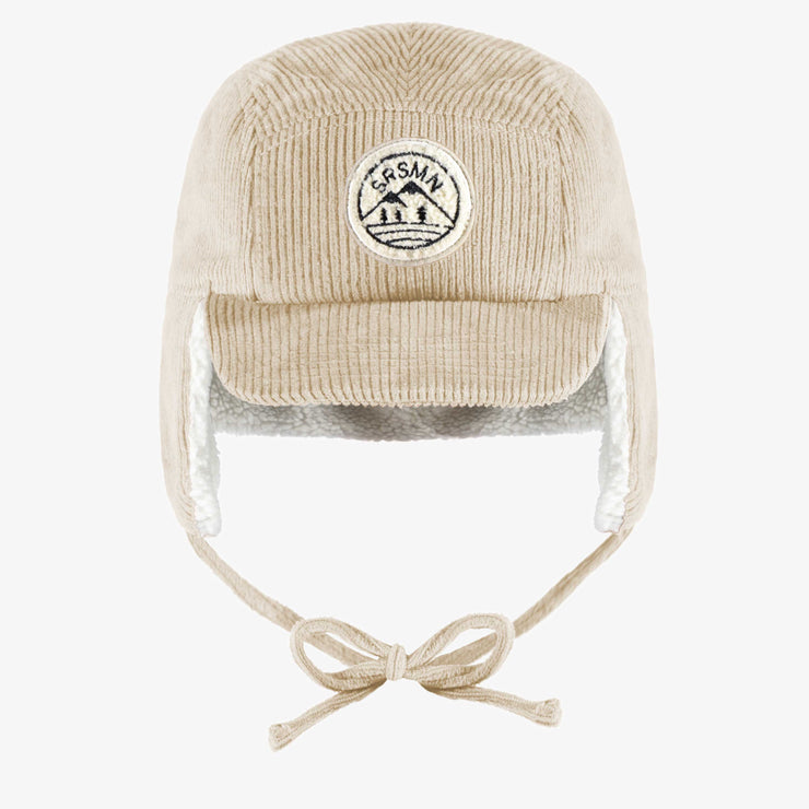 Casquette crème en velours côtelé, enfant