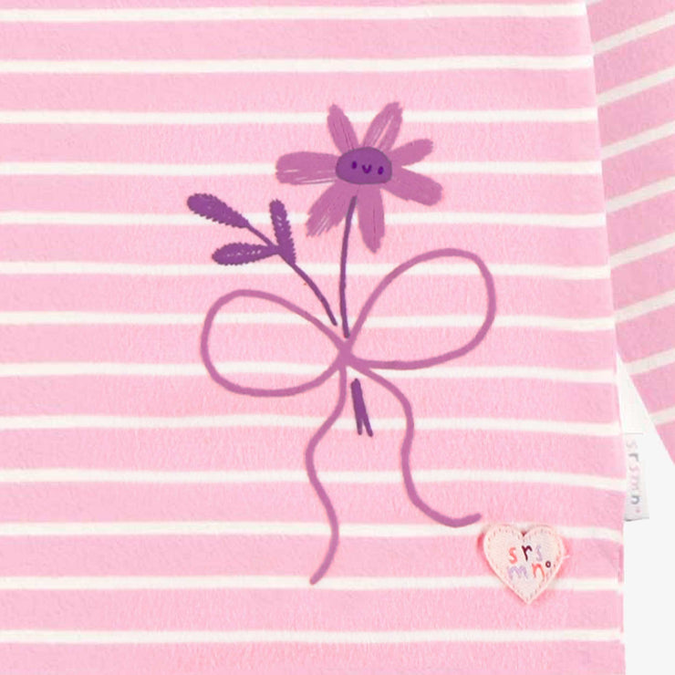 T-shirt lilas à rayures, enfant