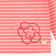 Zoom illustration du t-shirt rose à rayures, enfant