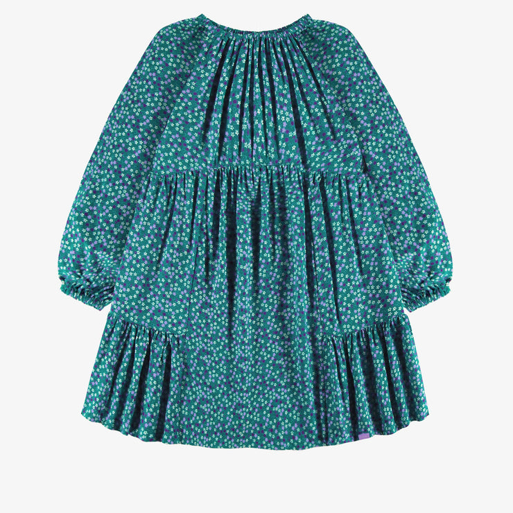 Robe turquoise à motif floral, enfant