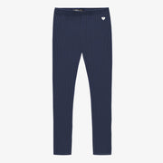 Legging bleu marine en tricot côtelé, enfant