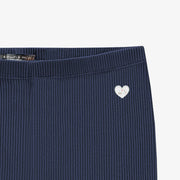Legging bleu marine en tricot côtelé, enfant