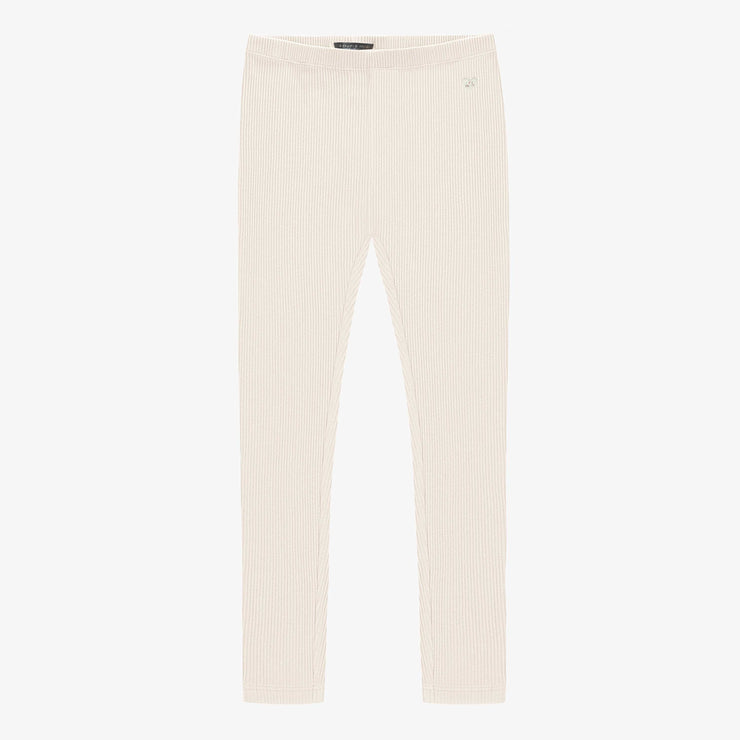Legging crème en tricot côtelé, enfant