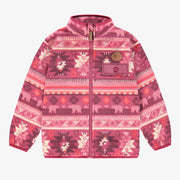 Veste rose en polar avec motifs, enfant