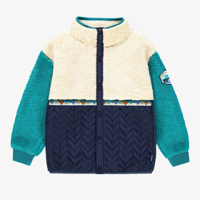 Veste bleue en peluche, enfant