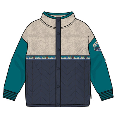 Veste bleue en peluche, enfant